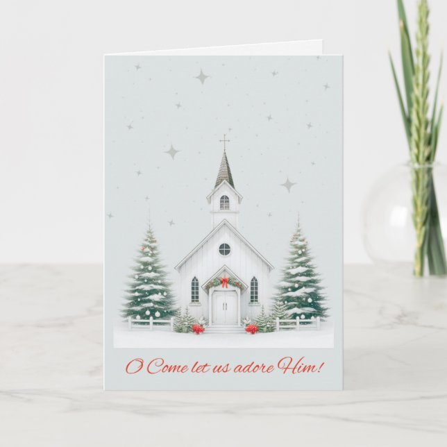 Jul-kort för julkyrka kort (Framsida)