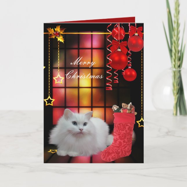 Jul kort Xmas Katt (Framsida)