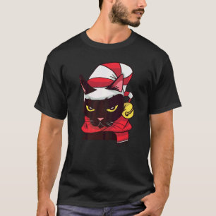 Jul Kostym Hatt Skärp Ilska Katter T Shirt