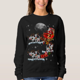 Jul Kow Älskare Santa Riding Reindeer Cow T Shirt