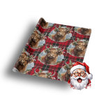 Jul Kow höglander röd Presentpapper<br><div class="desc">Julkotten Highlander är papper.</div>