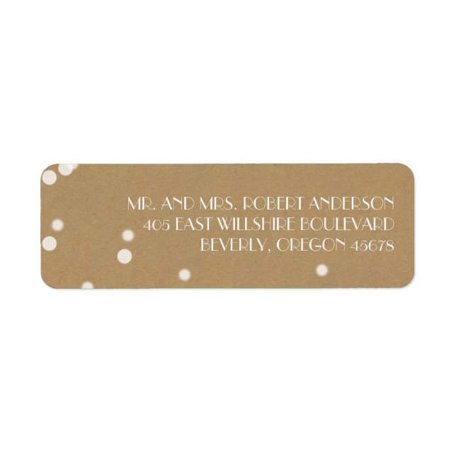 Jul Kraft White-juletikett Returadress Etikett (Framsidan)