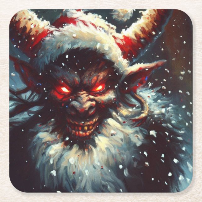 Jul Krampus 1 Underlägg Papper Kvadrat (Framsidan)