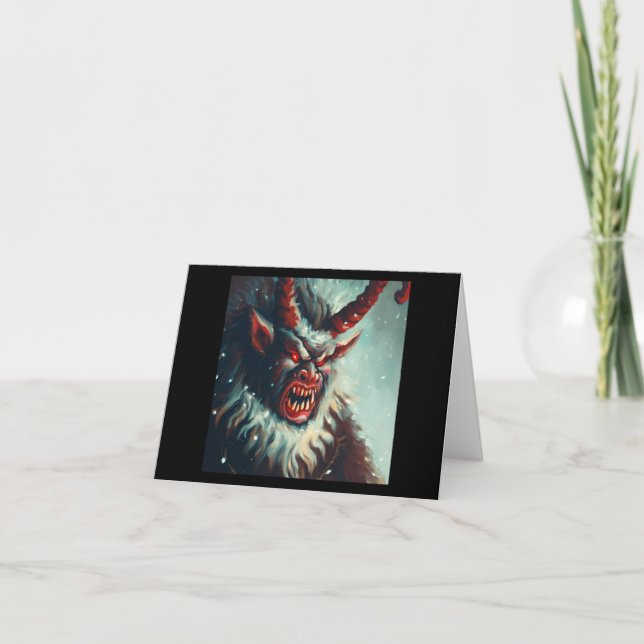 Jul Krampus 3 Helgkort (Framsida)