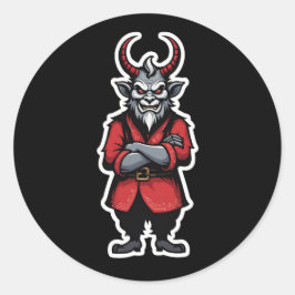 Jul Krampus Arm Crossed Runt Klistermärke