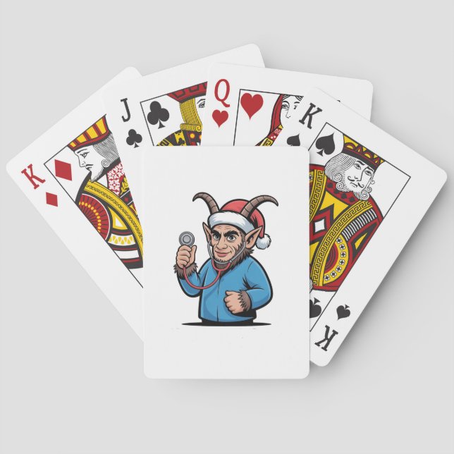 Jul Krampus Nursing Scrubs Nurse Casinokort (Baksidan)