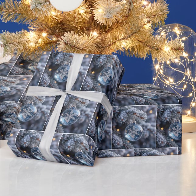 Jul Kristall Snöflinga Ornament Presentpapper (Helgdagar)