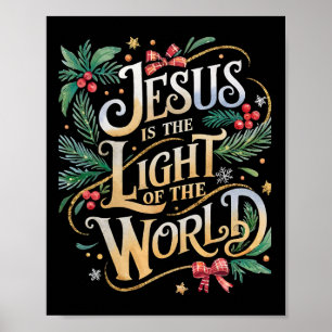 Jul Kristna julkrubba presenter Jesus Är Poster