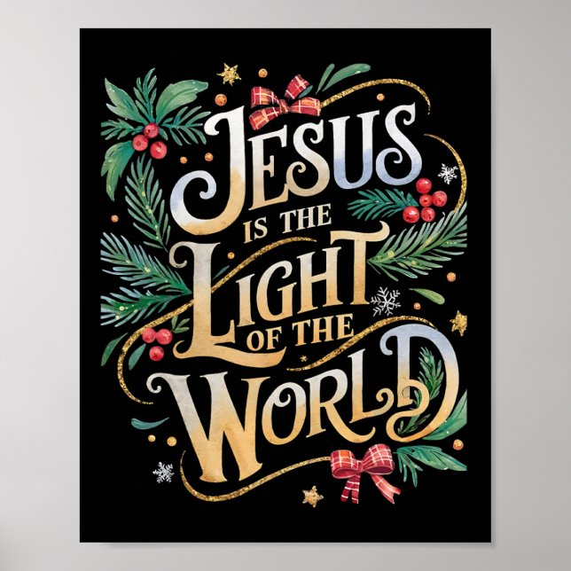 Jul Kristna julkrubba presenter Jesus Är  Poster (Framsidan)