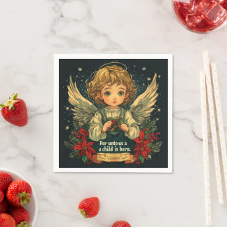 Jul Kristus Child Bible Verse Decoupage Pappersservett