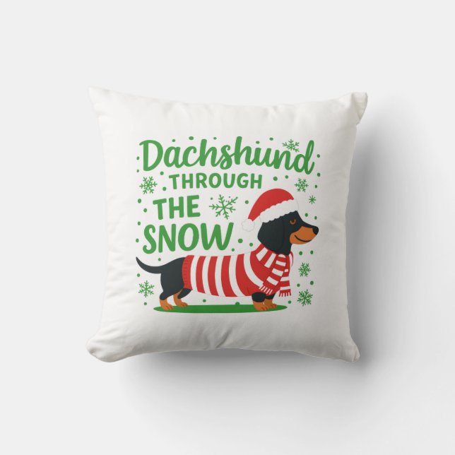 Jul Kudde med Dachshund (Framsida)