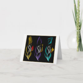 Jul kungar i broderistil helgkort