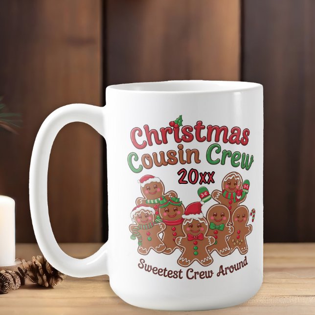 Jul Kusin Crew Pepparkaka År  Kaffemugg (Gingerbread men Crhistmas cousin crew custom mug)