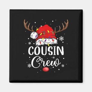 Jul Kusin Crew Rolig Santa Hatt Ljus Barn M Magnet