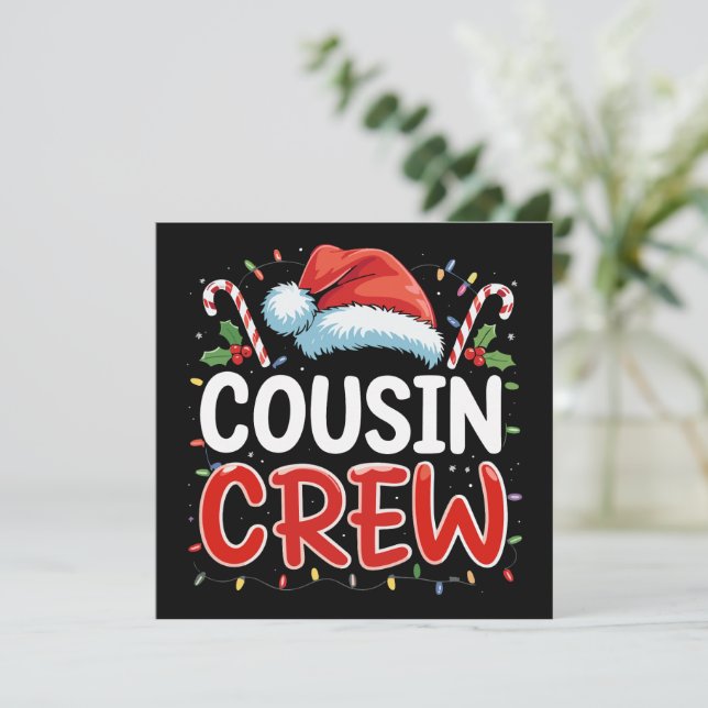 Jul Kusin Crew Tomte Hatt  Julkort (Stående Fram)