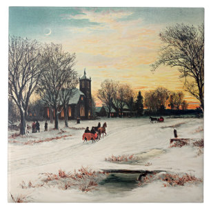 Jul Kväll, 1889, vintage Kakelplatta
