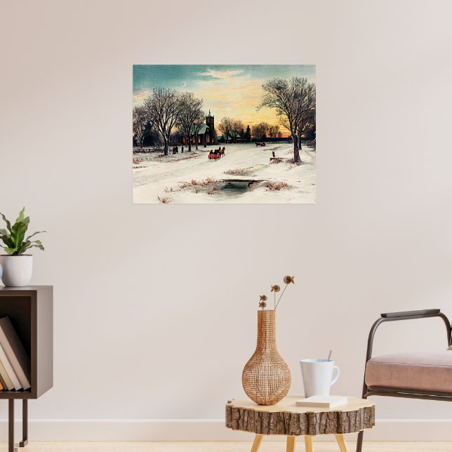 Jul Kväll, 1889, vintage, målning Poster (Vardagsrum 3)