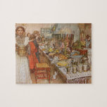 Jul Kväll av Carl Larsson, Vintage Helgdagar Pussel<br><div class="desc">Jul Kväll (1904/05), ingiven av Carl Larsson, är en vintage av Viktorian Era svensk bra art-familjens porträtt-målning. Folk firar julens helgdag med en traditionell roastgästmiddag på kvällen. Det finns kamrat i matrummets hörn och ljus dekorerar bord för party. Barnen väntar på att Jultomten ska göra ett intryck. Om konstnären: Carl...</div>
