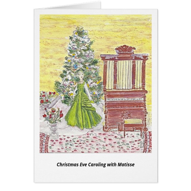 Jul Kväll Caroling med Matisse-kort Hälsningskort (Framsidan)