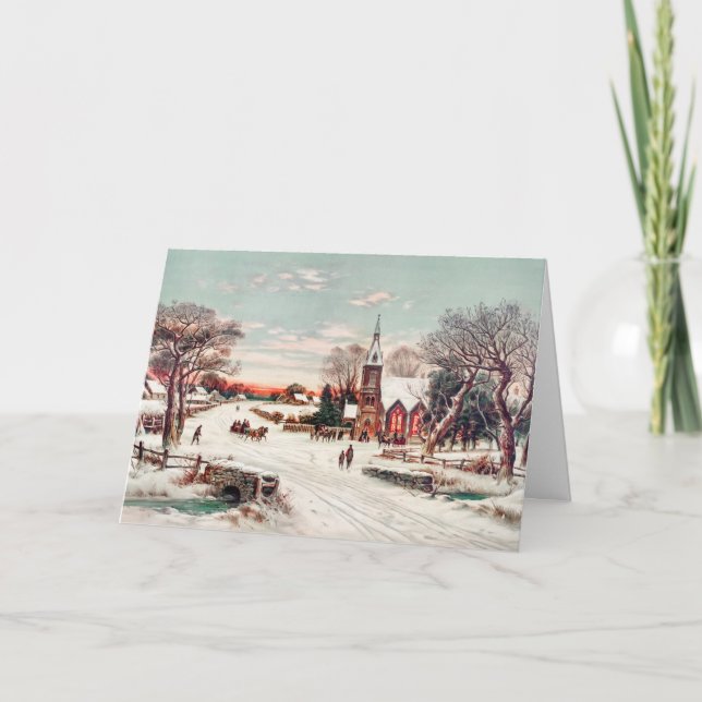 Jul Kväll efter Hoover & Son Painting Helgdag Helgkort (Framsida)