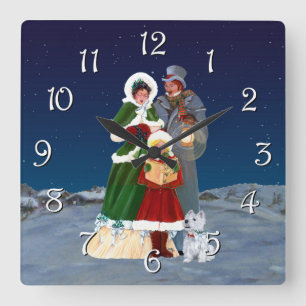 Jul Kväll Fyrkantig Klocka