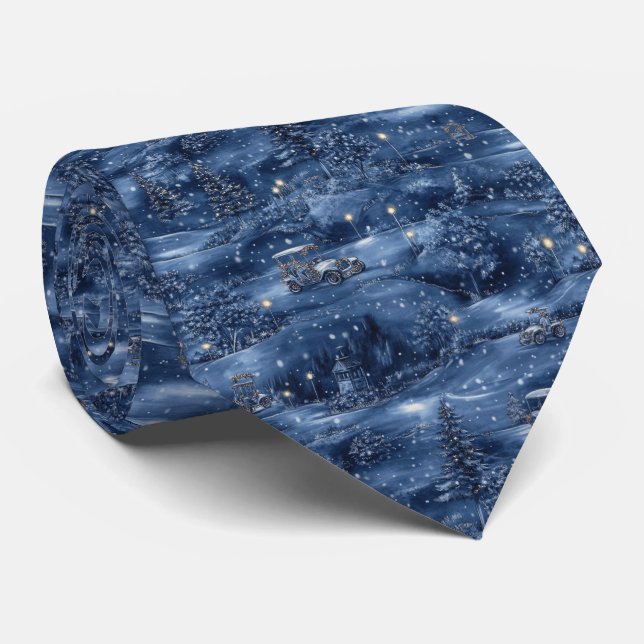 Jul Kväll Golf Course Necktie Slips (Rullad)