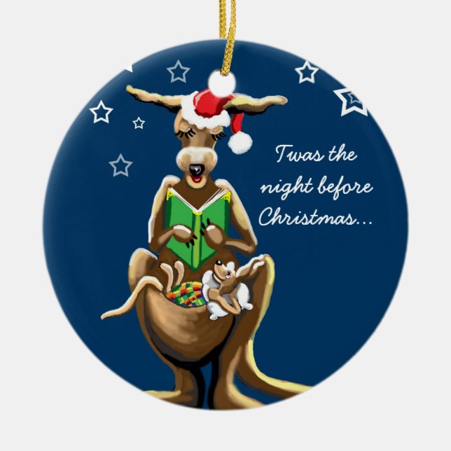 Jul Kväll i Australien Julgransprydnad Keramik (Framsidan)