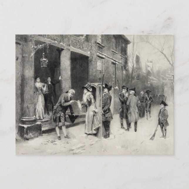 Jul Kväll i Colonial Times-vykort Helg Vykort (Framsida)