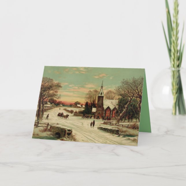 Jul Kväll i land Helgkort (Framsida)