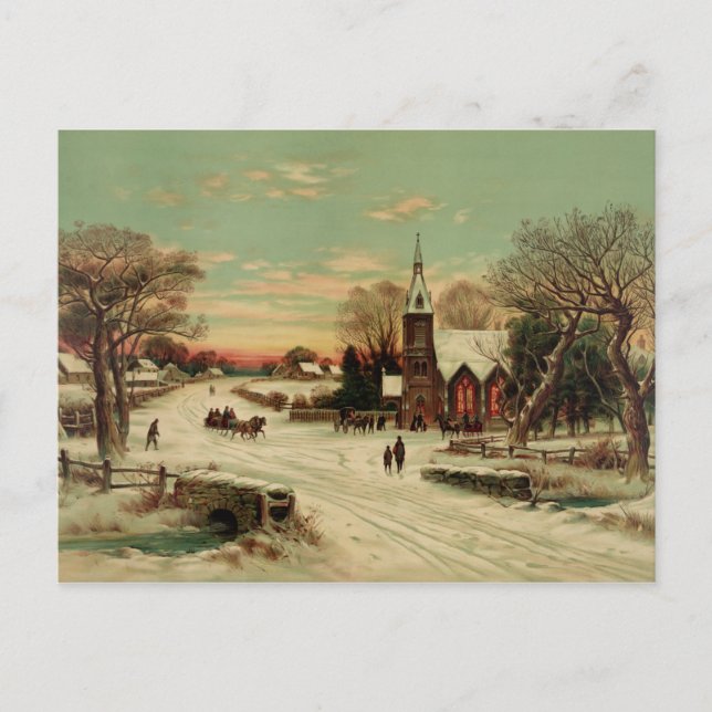 Jul Kväll i land Vykort (Framsida)