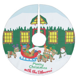 Jul Kväll i Santa's Julgransmatta Borstad Polyester