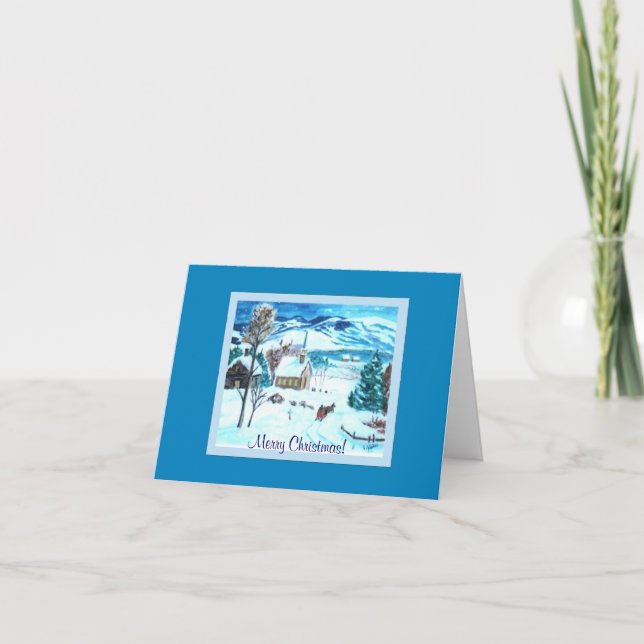 Jul Kväll i Vermont Greeting Card Helgkort (Framsida)