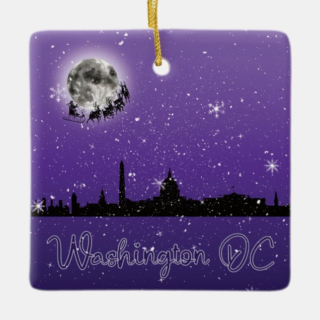 Jul Kväll i Washington DC Julgransprydnad Keramik (Framsida)