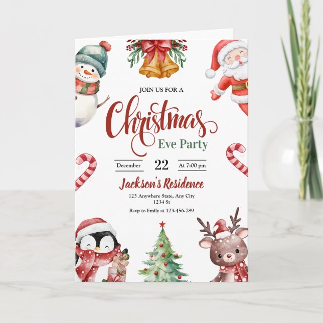 Jul-Kväll-inbjudan, Julfest Inbjudan (Framsida)