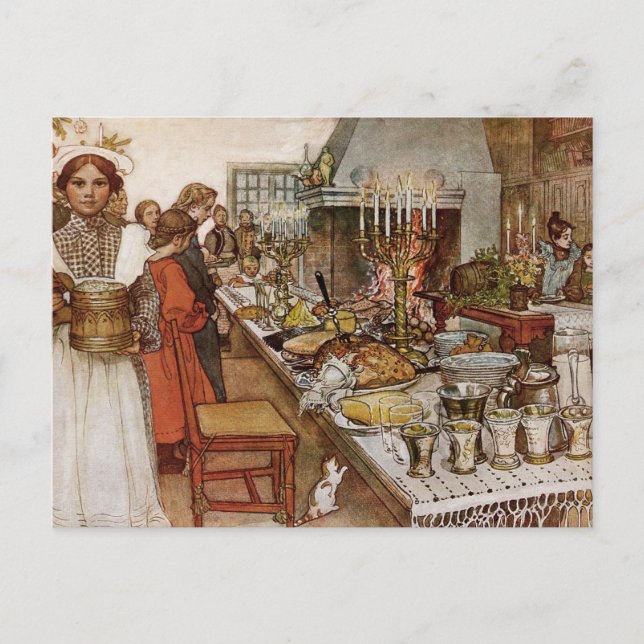 jul Kväll Julaftonen Helg Vykort (Framsida)