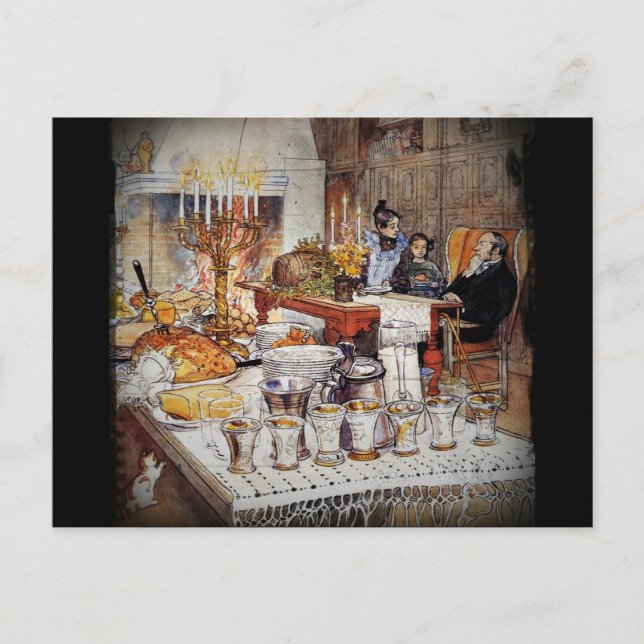 jul Kväll Julaftonen Helg Vykort (Framsida)