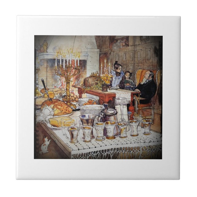 jul Kväll Julaftonen Kakelplatta (Framsidan)