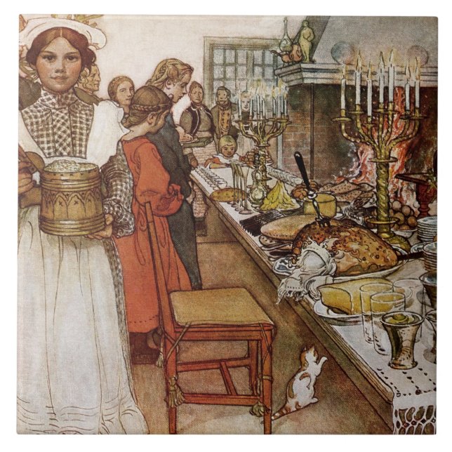 jul Kväll Julaftonen Kakelplatta (Framsidan)