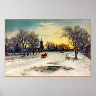 Jul Kväll Painting (1885) av W. C. Bauer Poster