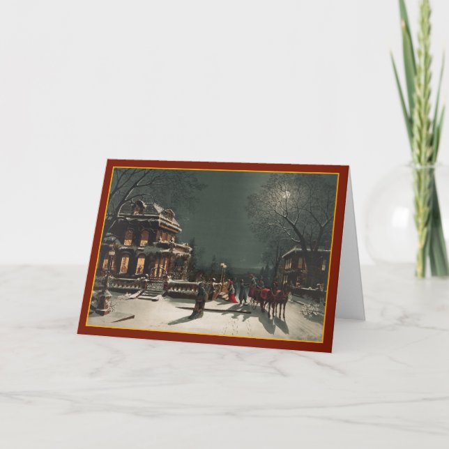 Jul Kväll Party - Vintage Card Helgkort (Framsida)