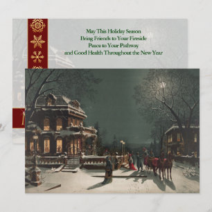 Jul Kväll Sleigh Ride Anpassad jul Julkort