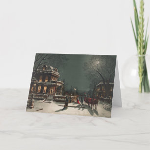 Jul Kväll Sleigh Ride, ett julkort Helgkort