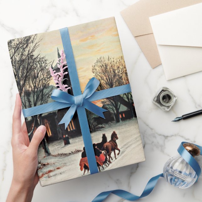 Jul Kväll vintage-målning Presentpapper (Gifting)