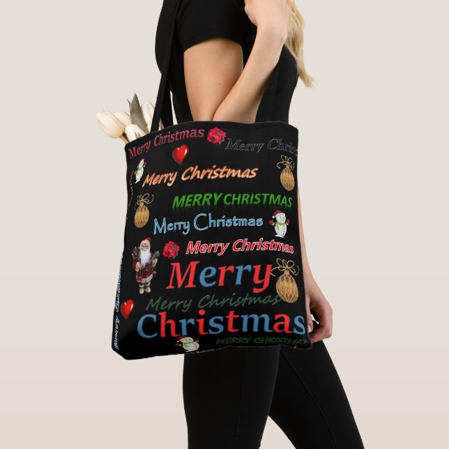 Jul Kvinnors Tote bags, God jul Tygkasse (Närbild)