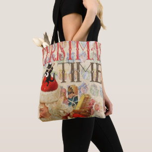 Jul Kvinnors Tote bags, Vintage Tygkasse