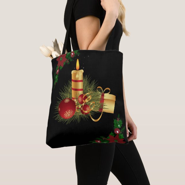 Jul Kvinnors Totebags, Jul Ljus Tygkasse (Närbild)