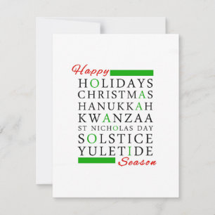 jul Kwanzaa Hanukkah Solstice Yuletide Julkort
