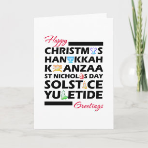 jul Kwanzaa Hanukkah Solstice Yuletide Kort