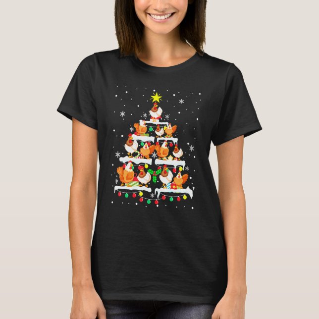 Jul - Kycklingar Träd T Shirt (Framsida)