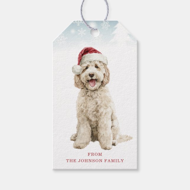 Jul Labradoodle presentkort Presentetikett (Framsidan)